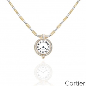 Cartier Tri-Colour Gold Diamond Vendome Pendant Watch